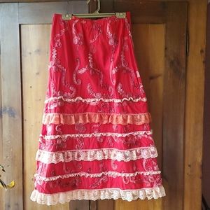 Handmade Embroidered Steampunk  Victorian Skirt